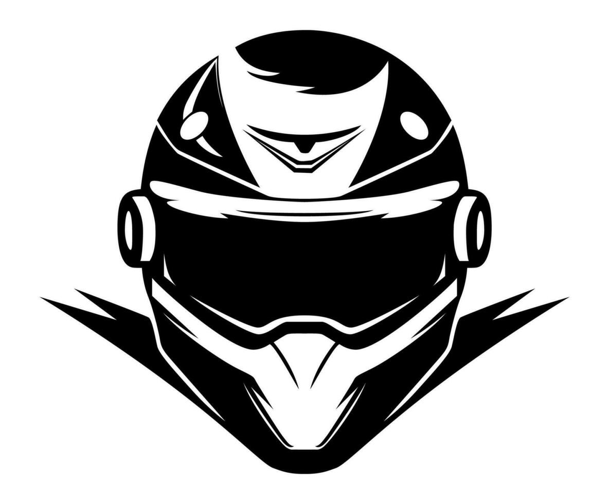 zwart motorfiets helm silhouet. vector illustratie