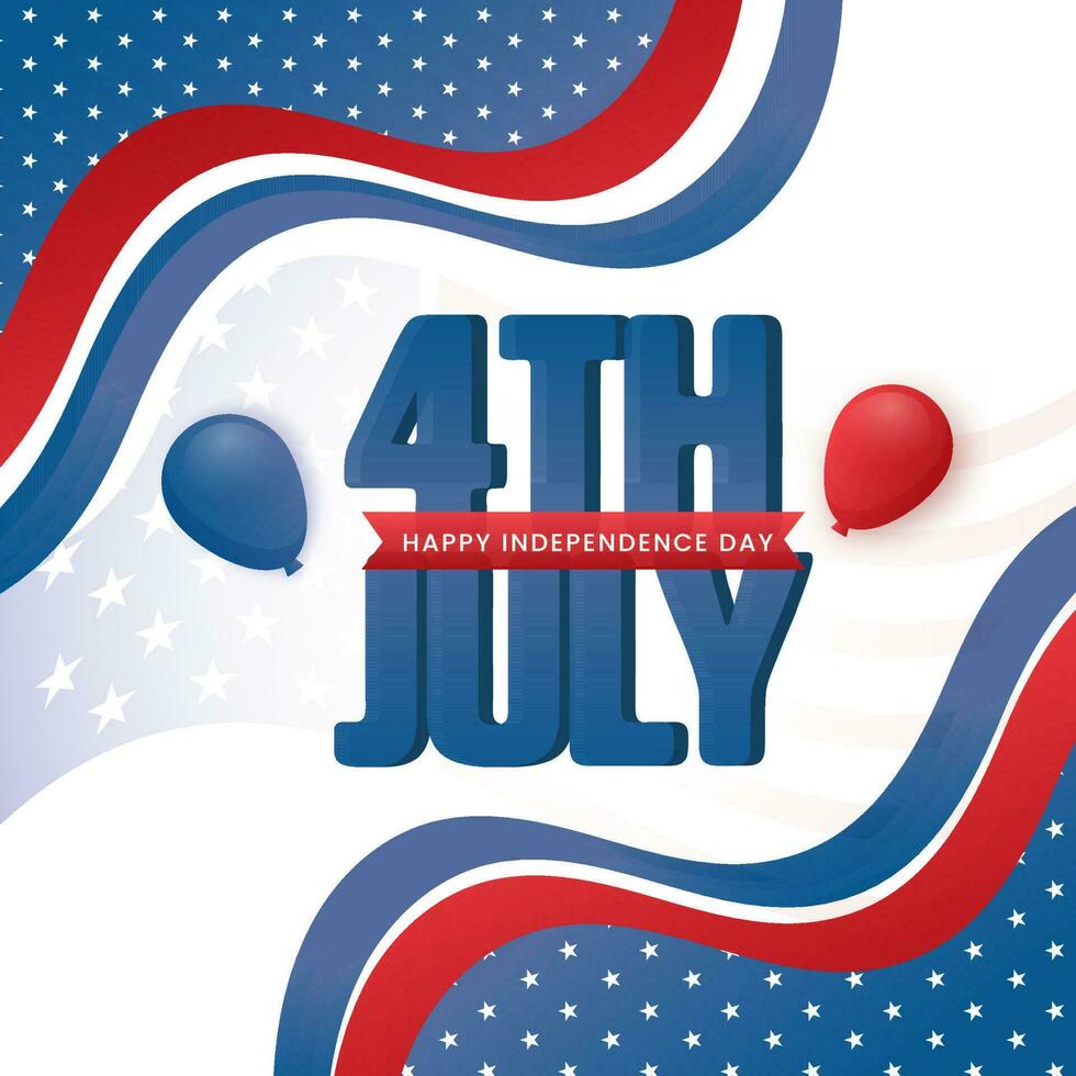 4e juli gelukkig onafhankelijkheid dag concept met ballonnen Aan Amerikaans vlag achtergrond. vector