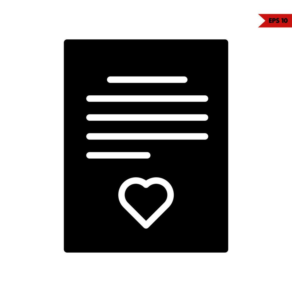 liefde in papier document glyph icoon vector