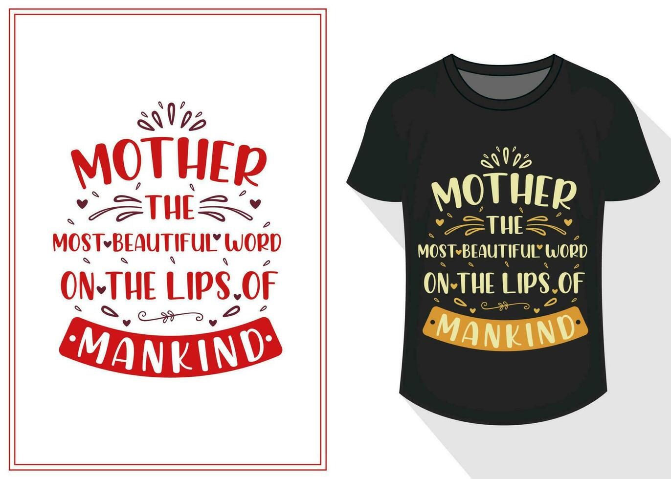 moeder de meest mooi woord Aan de lippen van mensheid citaten typografie belettering voor t overhemd ontwerp. moeder dag t-shirt ontwerp vector