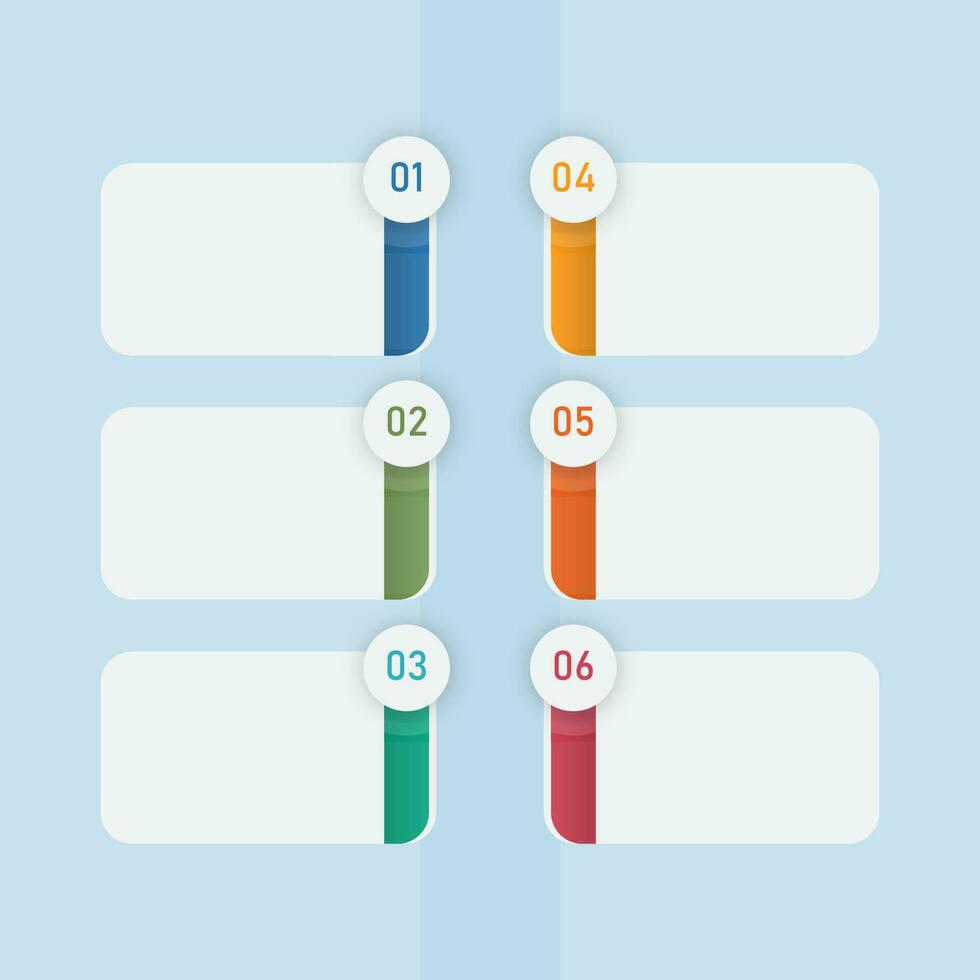 bedrijf infographic sjabloon lay-out met zes opties en kopiëren ruimte Aan blauw achtergrond. vector