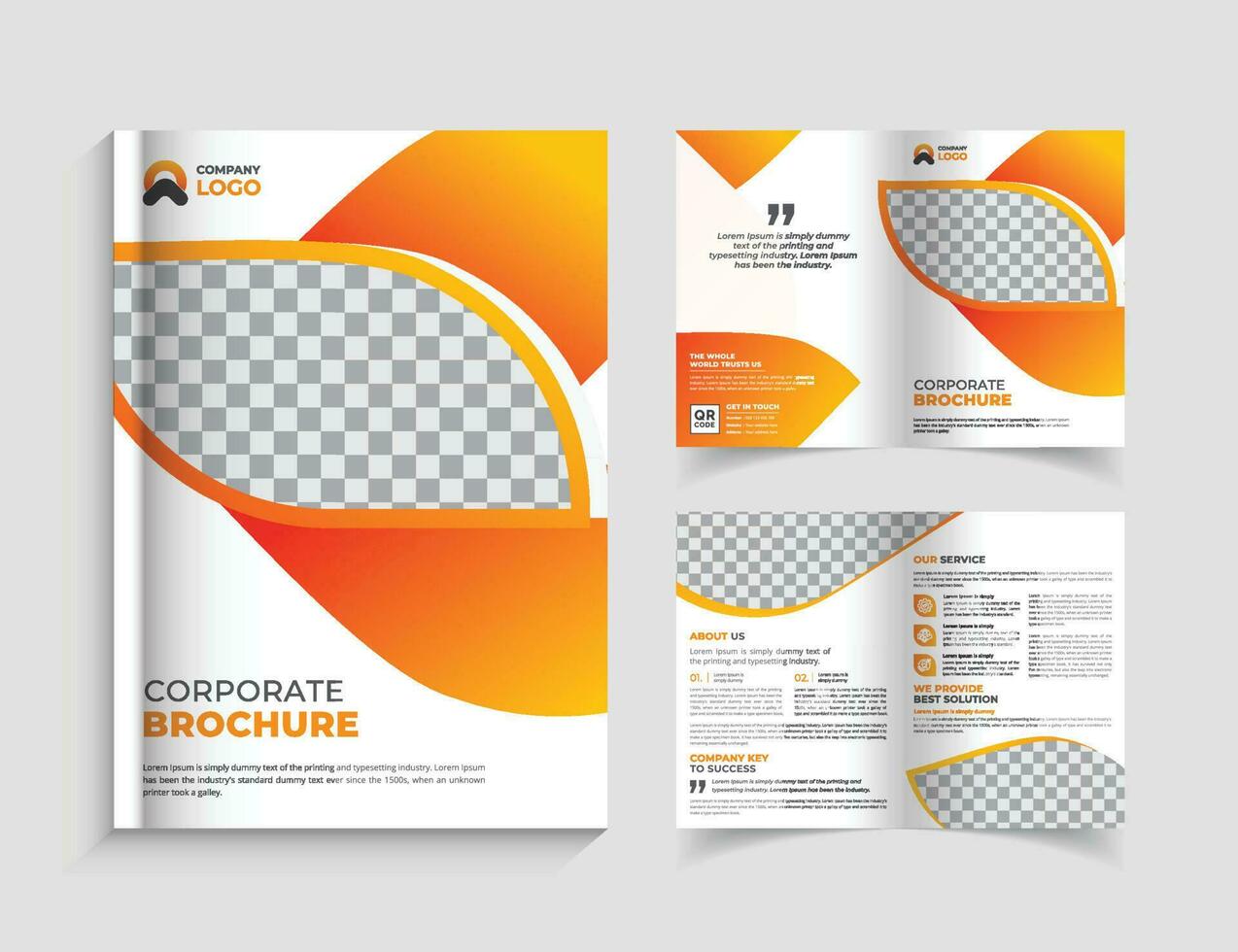 zakelijke tweevoudige brochure ontwerpsjabloon vector