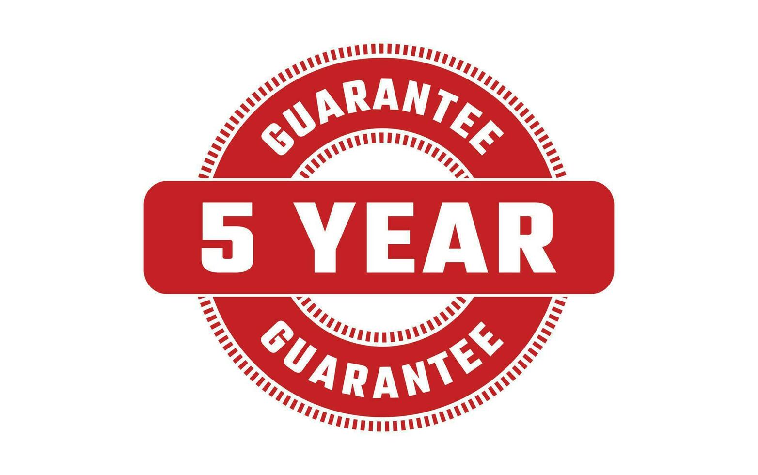 5 jaar garantie rubber postzegel vector