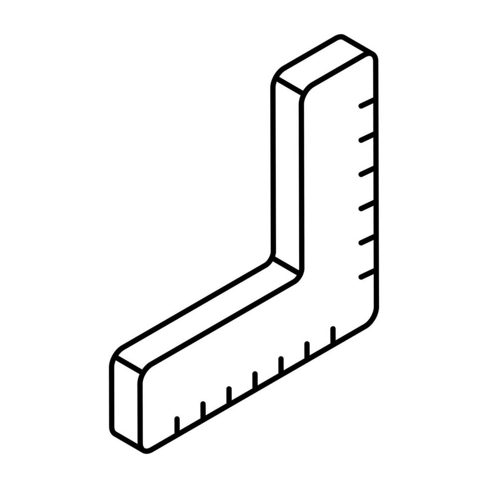 lineair ontwerp icoon van l schaal vector