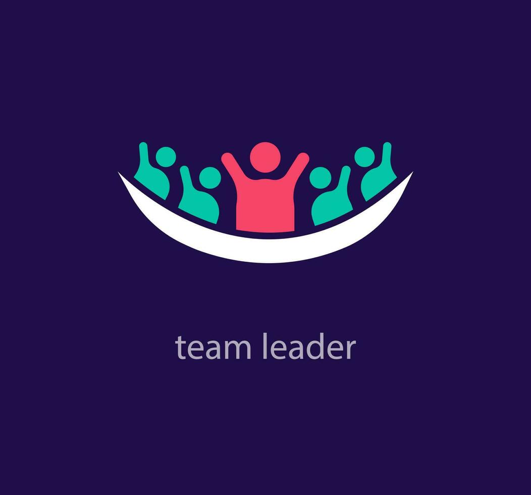 creatief team leiderschap logo ontwerp. uniek ontwerp kleur overgangen. uniek mensen succes logo sjabloon. vector