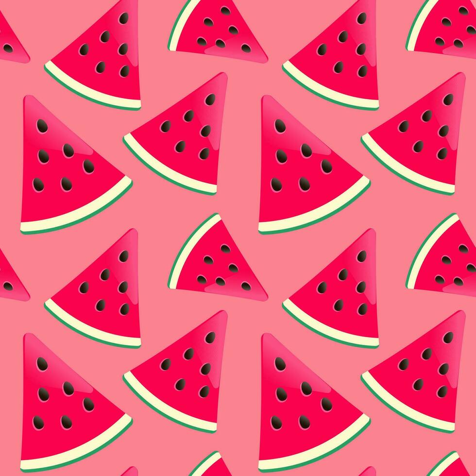 zomer watermeloen naadloos patroon Aan roze achtergrond vector