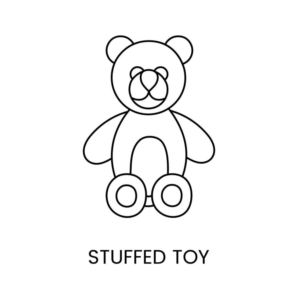zacht kinderen speelgoed- beer lijn icoon in vector, illustratie gevuld speelgoed voor kinderen online op te slaan. vector