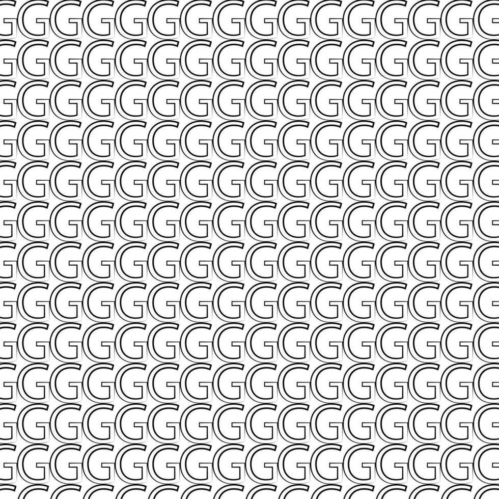 vector illustratie gemakkelijk naadloos brief g patroon met zwart kleur in transparant achtergrond. alfabet g patroon achtergrond textuur.