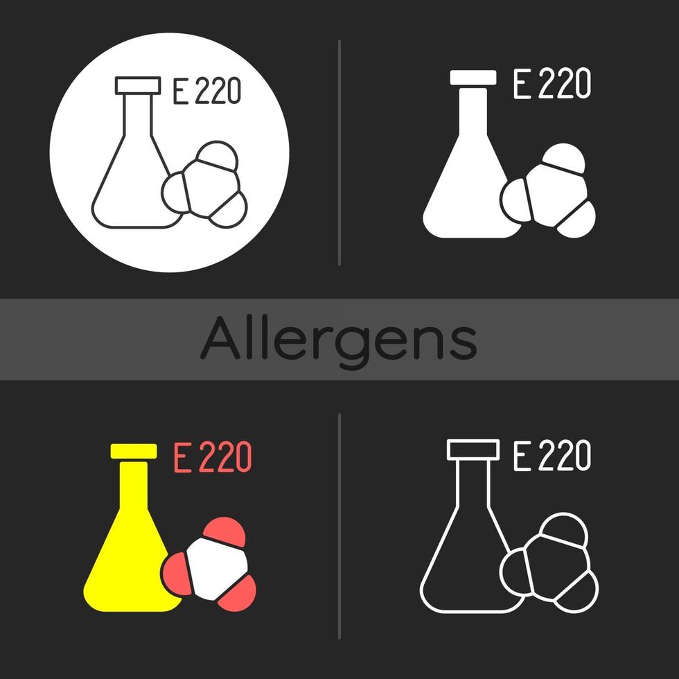 sulfieten donker thema icoon vector