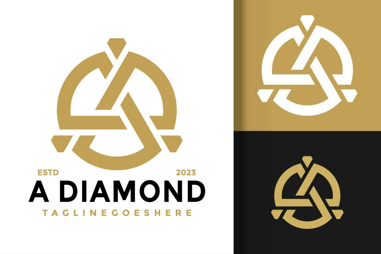 brief een diamant sieraden logo vector icoon illustratie