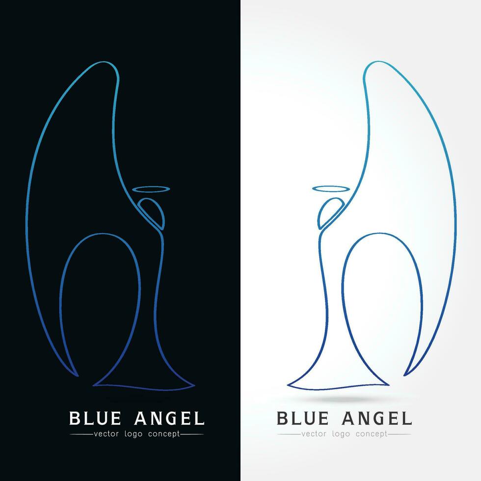 blauw engel - vector logo concept illustratie