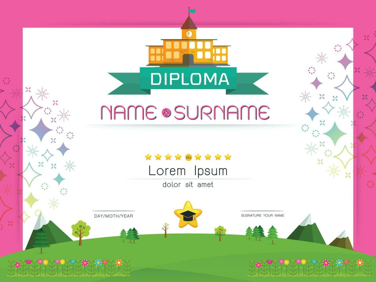 certificaat kinderen diploma vector