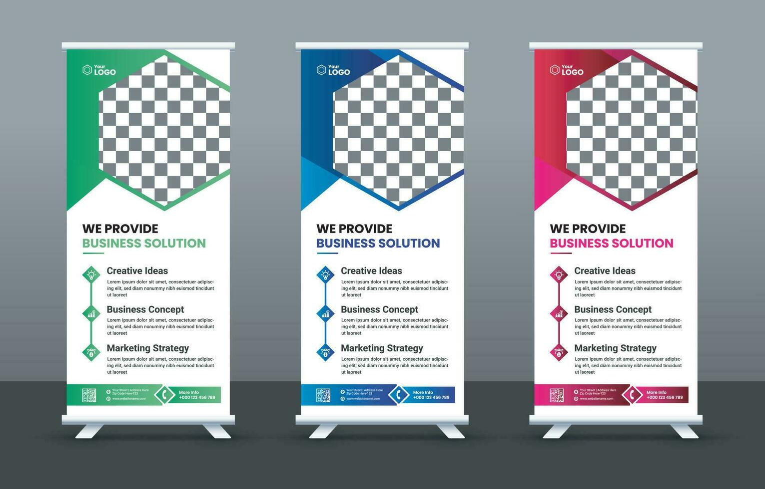 roll-up banner ontwerpsjabloon vector