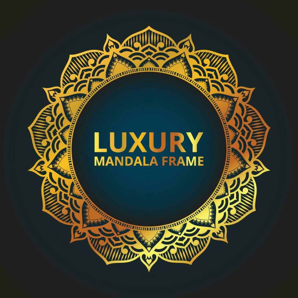 luxe gouden mandala kader ontwerp vector