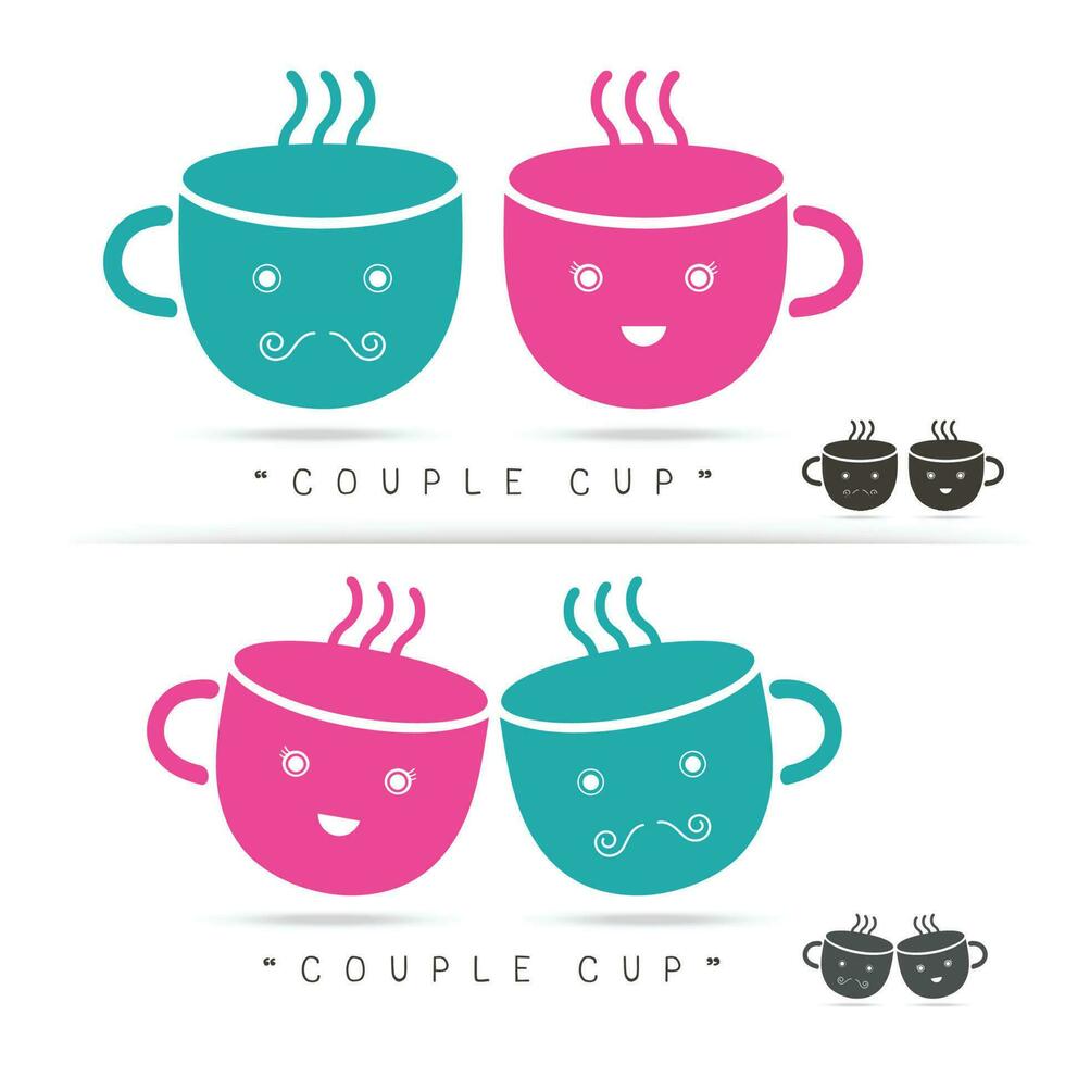 koffie schattig kop logo vector