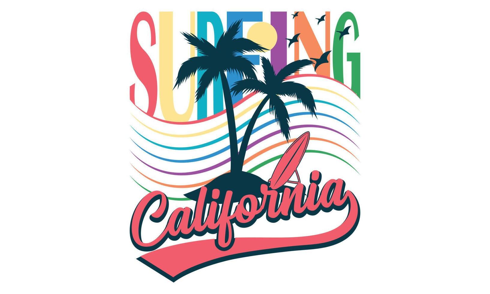 surfing Californië paradijs strand overhemd vector