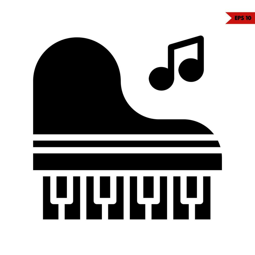 piano muziek- met muziek- glyph icoon vector