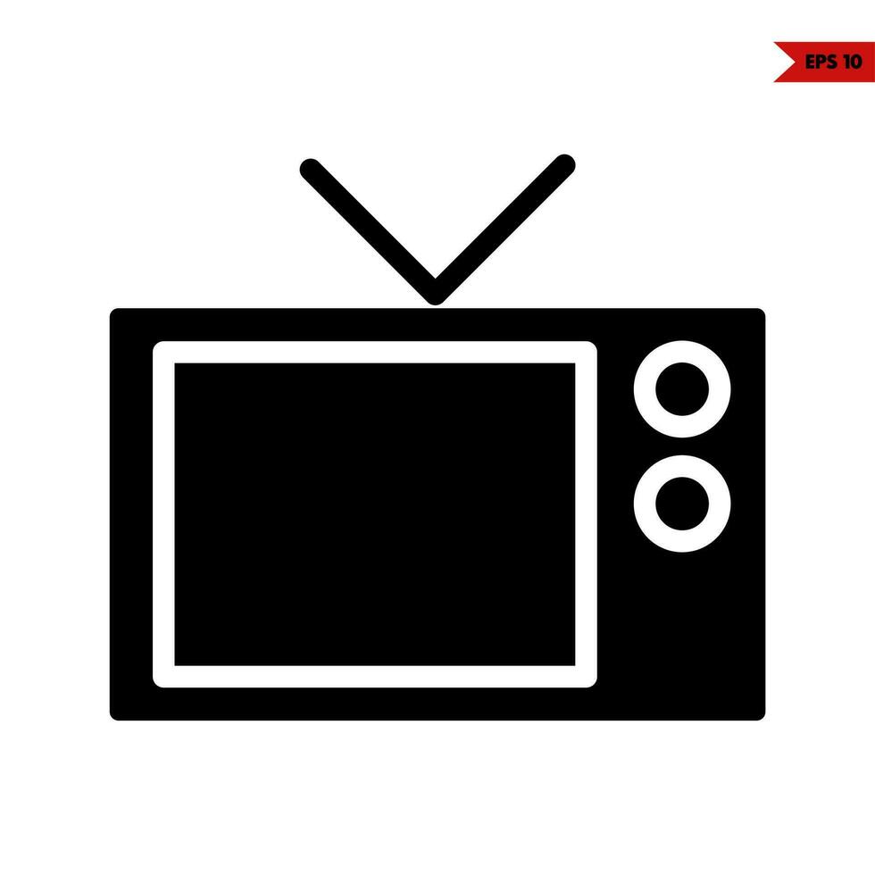 televisie glyph-pictogram vector