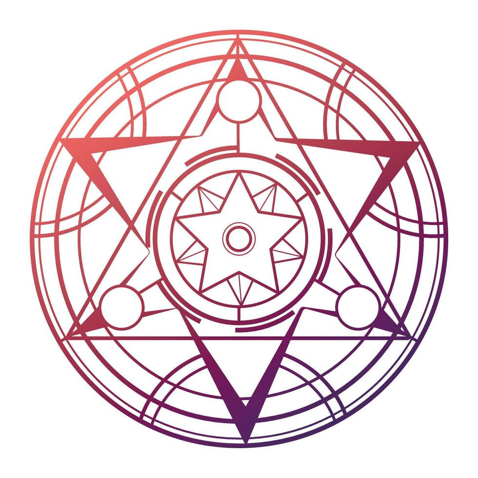 alchemistisch oproeping cirkel. de magie cirkel, een symbool van mystiek geometrie vector