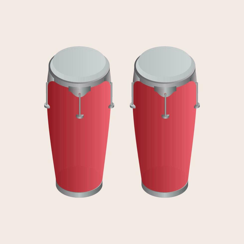 3d illustratie van conga drums element. vector