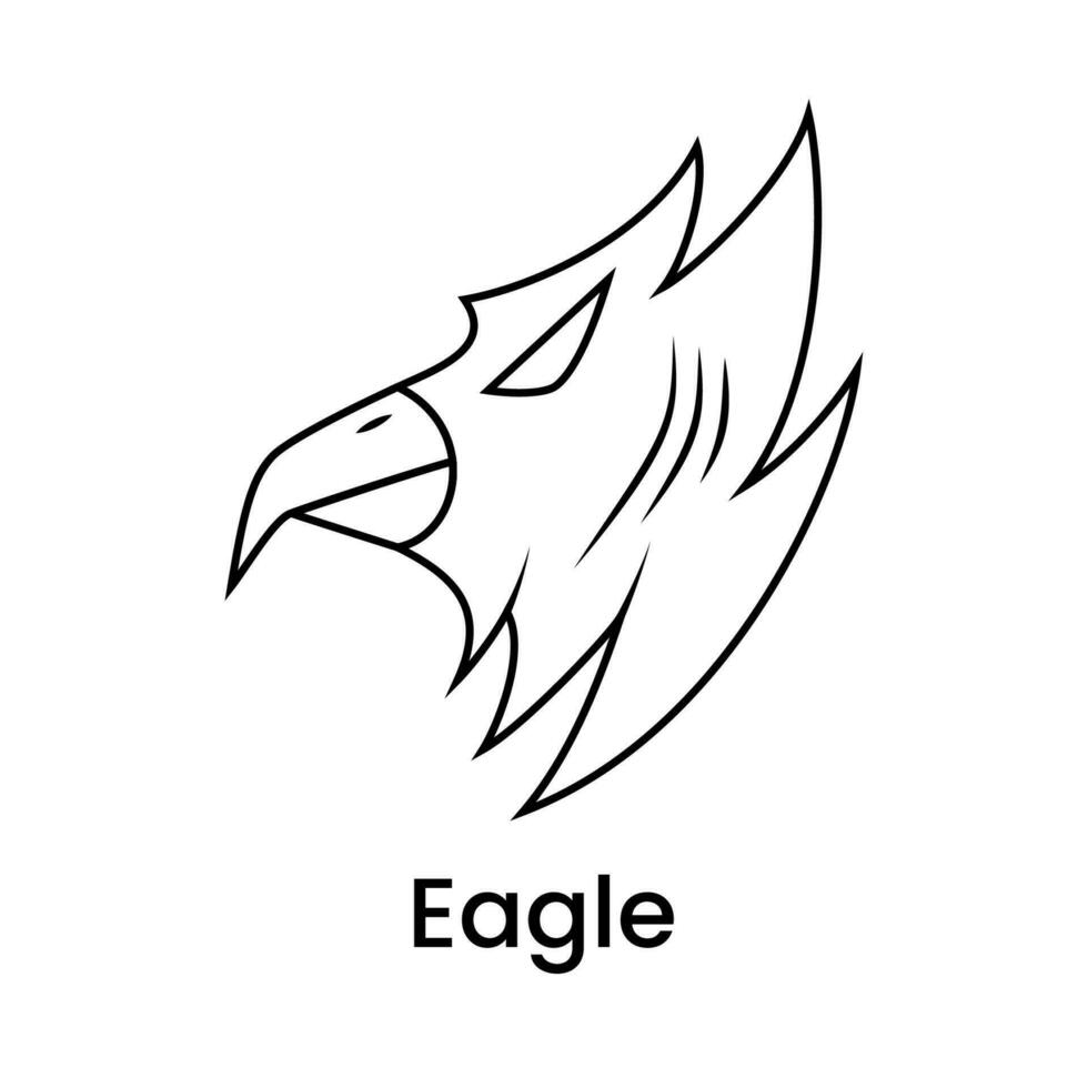 illustratie van hoofd adelaar met lijn kunst stijl. gemakkelijk, minimaal en creatief concept. gebruikt voor logo, icoon, symbool of mascotte vector