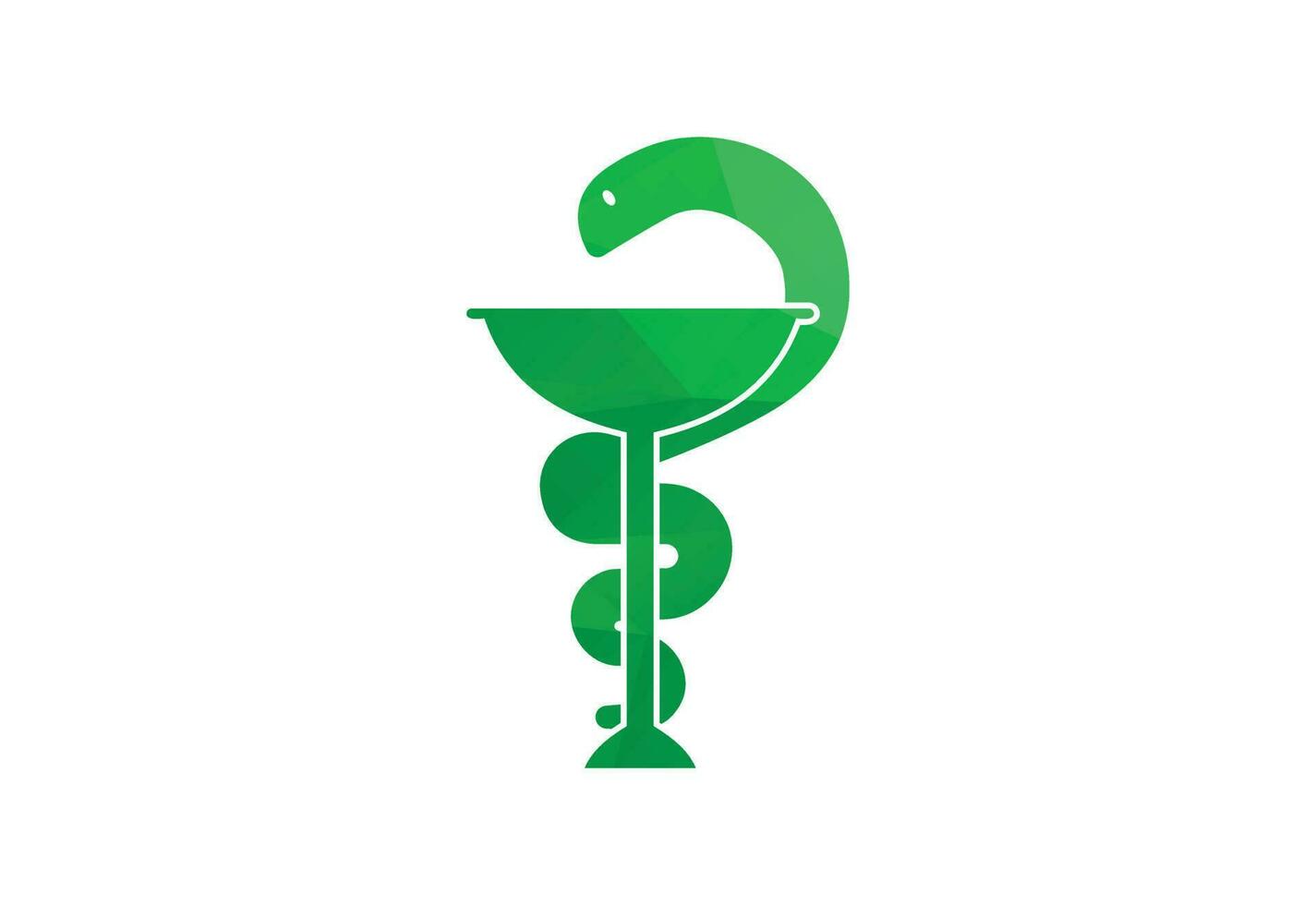 laag poly en creatief medisch apotheek logo ontwerp, vector ontwerp concept