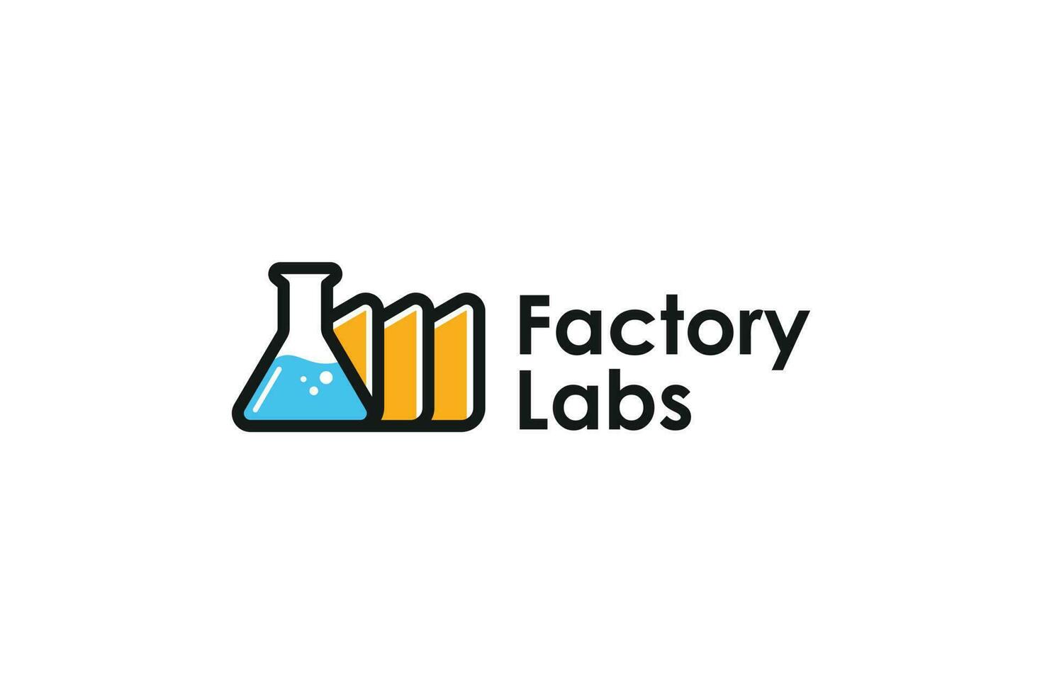 fabriek laboratorium logo ontwerp vector