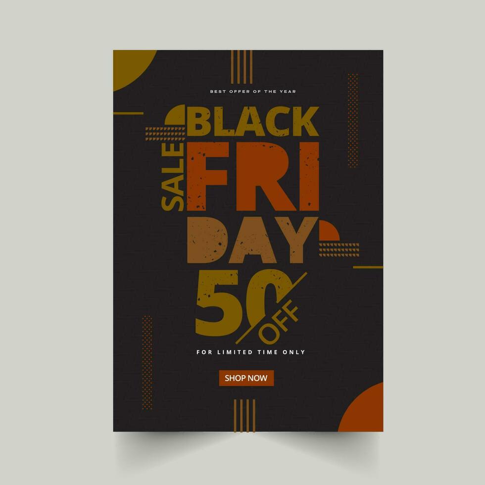 zwart vrijdag uitverkoop poster of sjabloon ontwerp met korting aanbod voor reclame. vector
