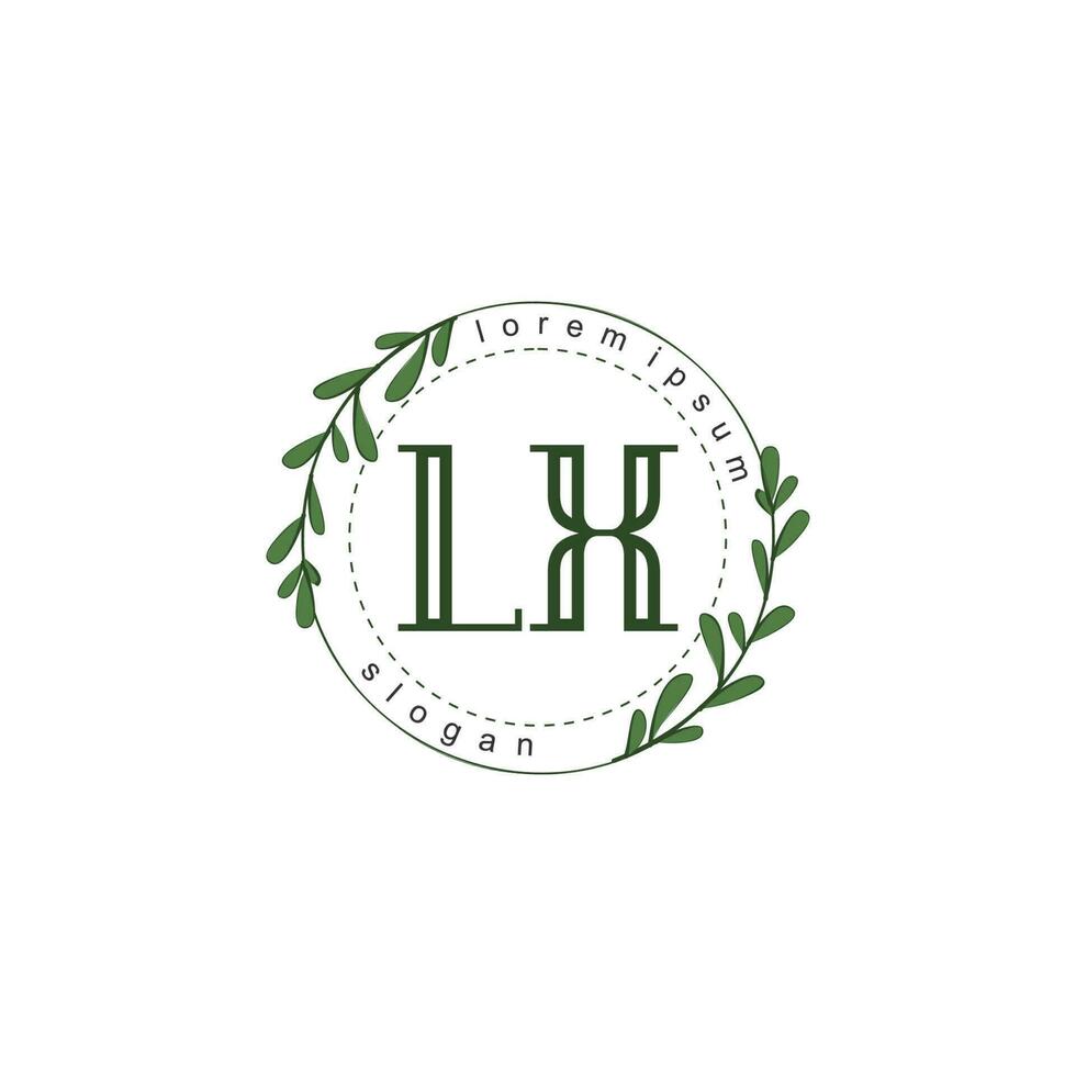 lx eerste schoonheid bloemen logo sjabloon vector