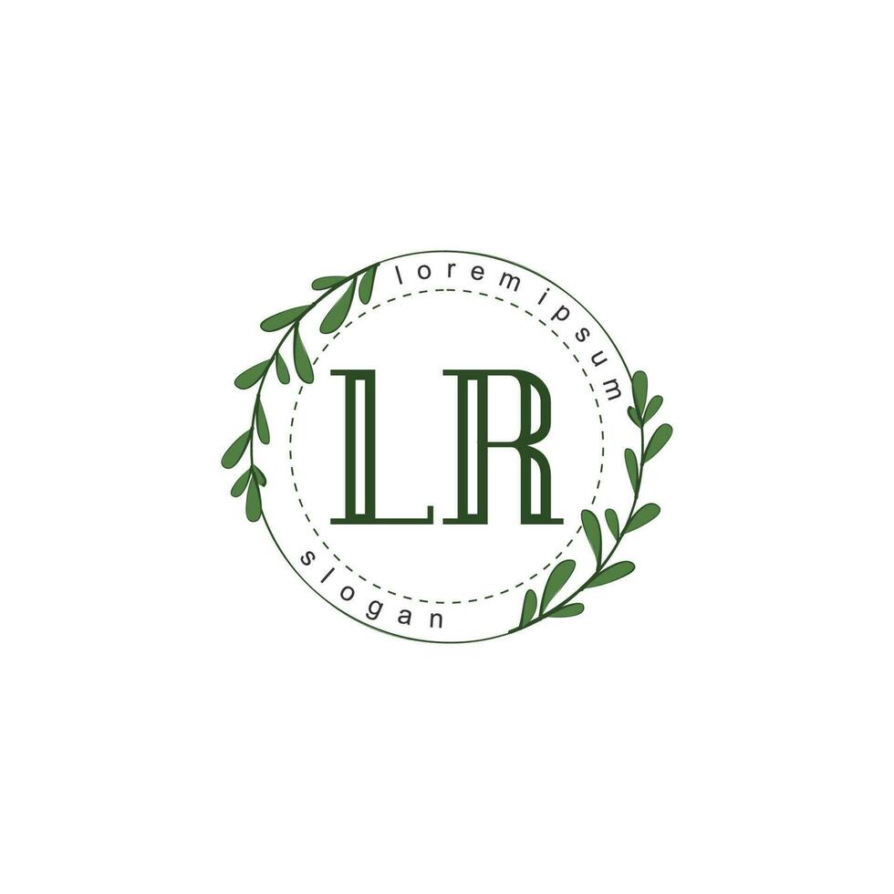 lr eerste schoonheid bloemen logo sjabloon vector