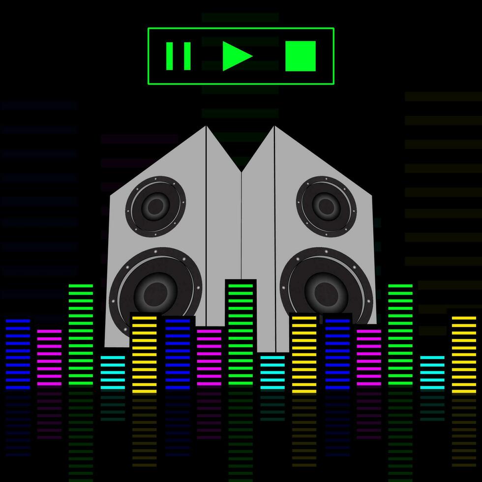 muziek- equalizer achtergrond met geluid spreker. vector