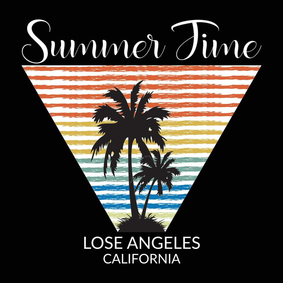 zomer tijd los angeles Californië t-shirt ontwerp vector illustratie