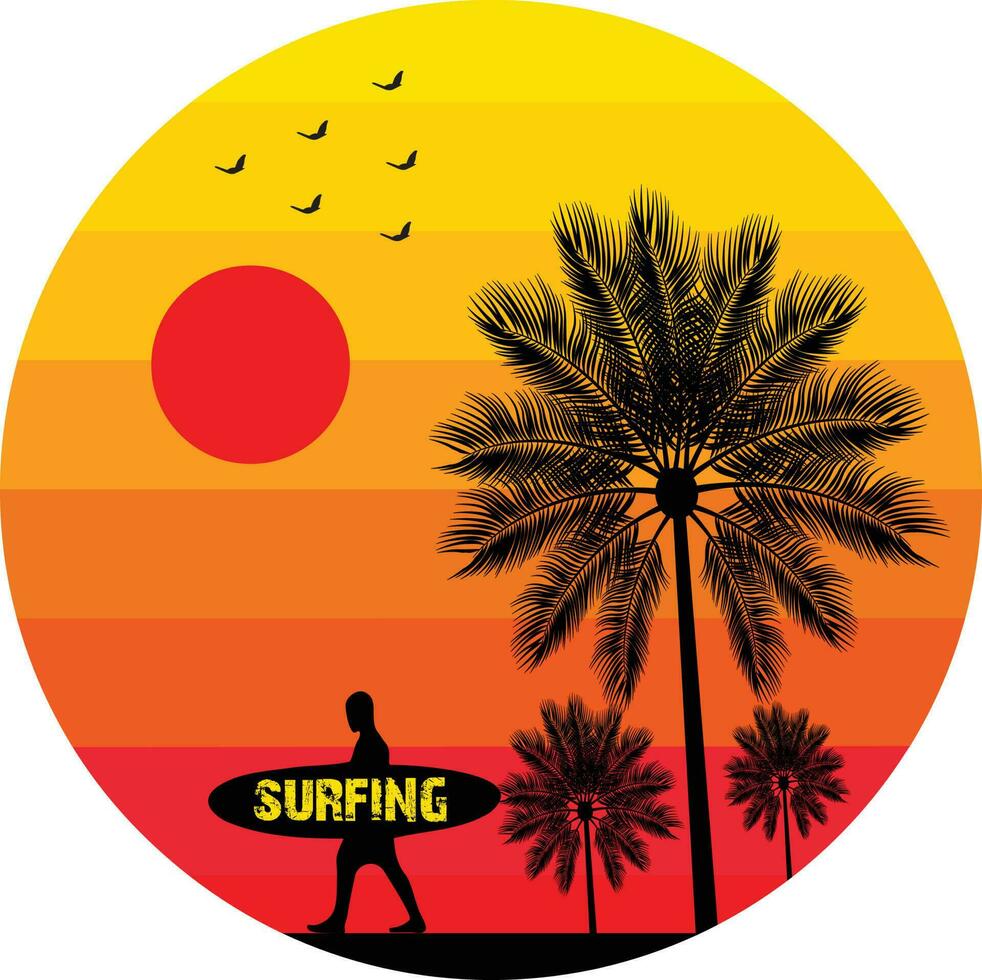 surfing t-shirt ontwerp vector