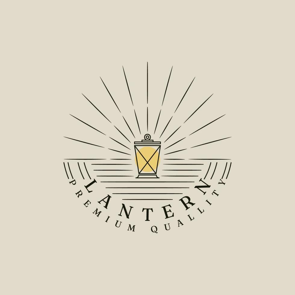 lantaarn logo lijn kunst ontwerp met minimalistische stijl vector