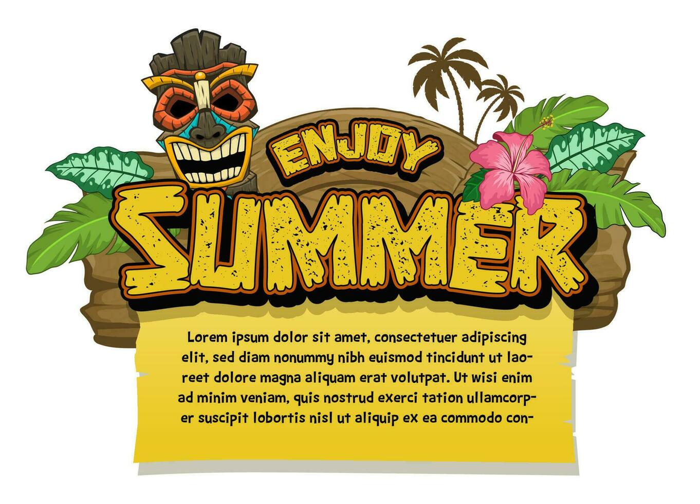 genieten zomer groet tekst vakantie vector