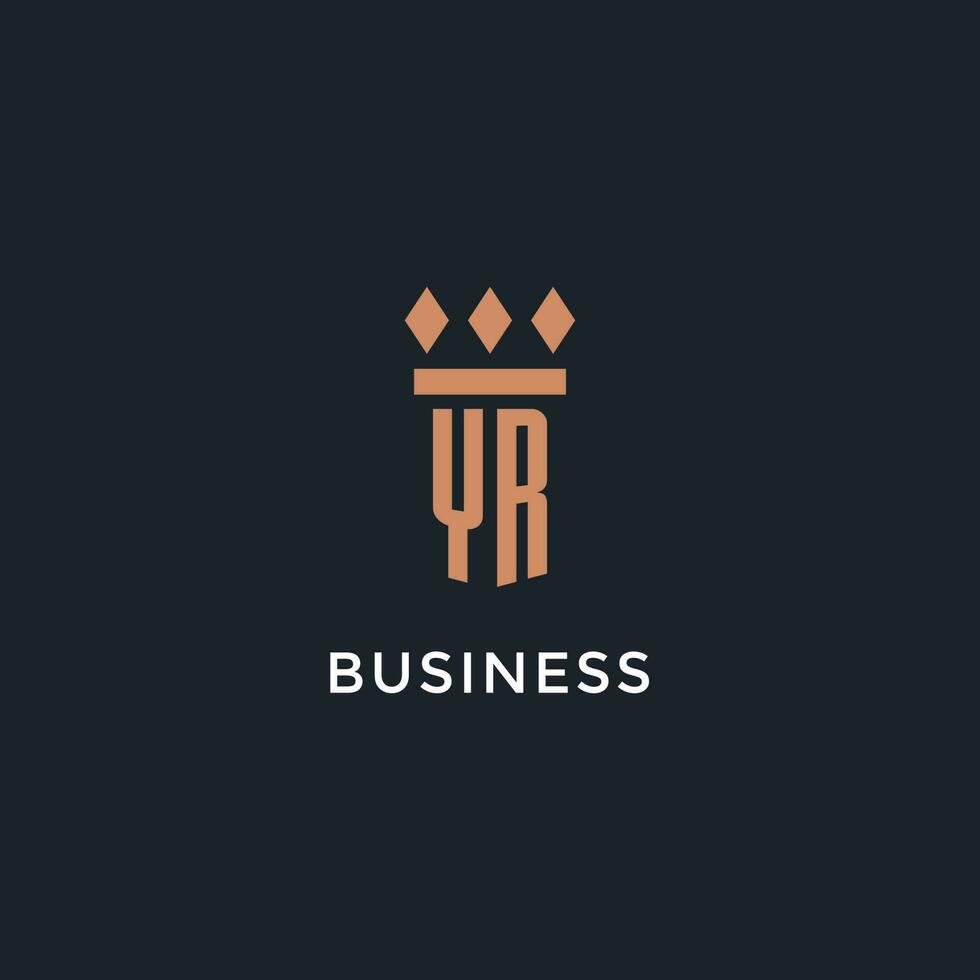 jaar logo eerste met pijler icoon ontwerp, luxe monogram stijl logo voor wet firma en advocaat vector