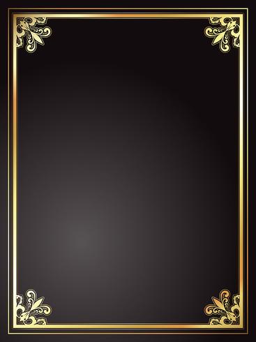 Goud en zwart frame vector