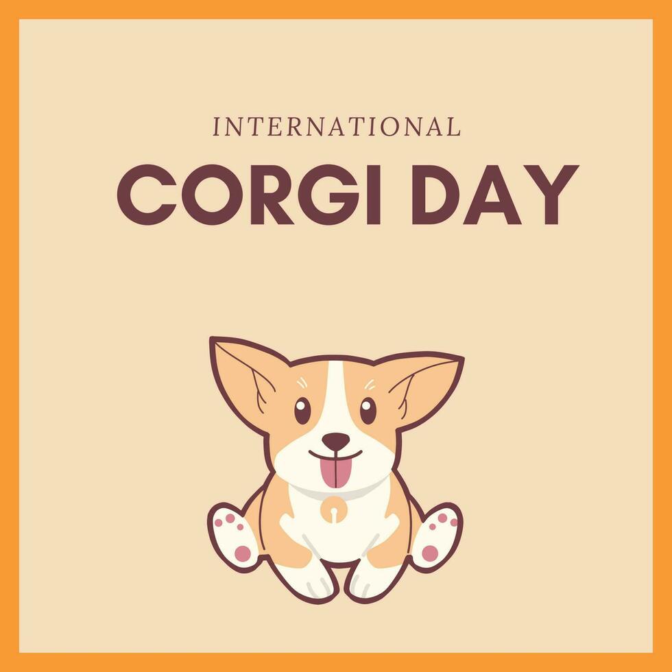 corgi dag poster geschikt voor sociaal media post vector