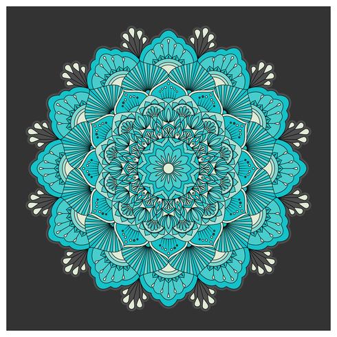 Uitstekende kleurrijke Mandala met bloemenornament. Boho stijl backgr vector