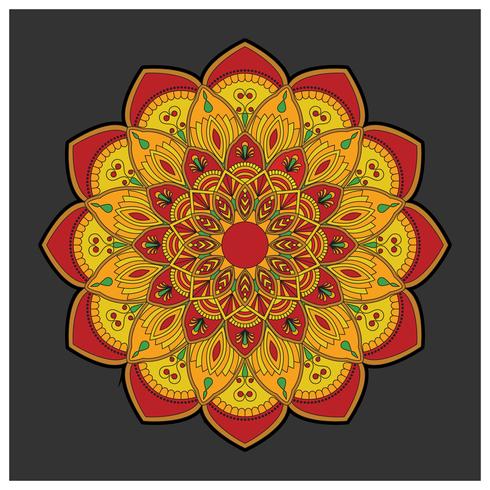 Uitstekende kleurrijke Mandala met bloemenornament. Boho stijl backgr vector