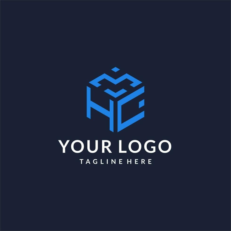 hc logo zeshoek ontwerpen, het beste monogram eerste logo met zeshoekig vorm ontwerp ideeën vector