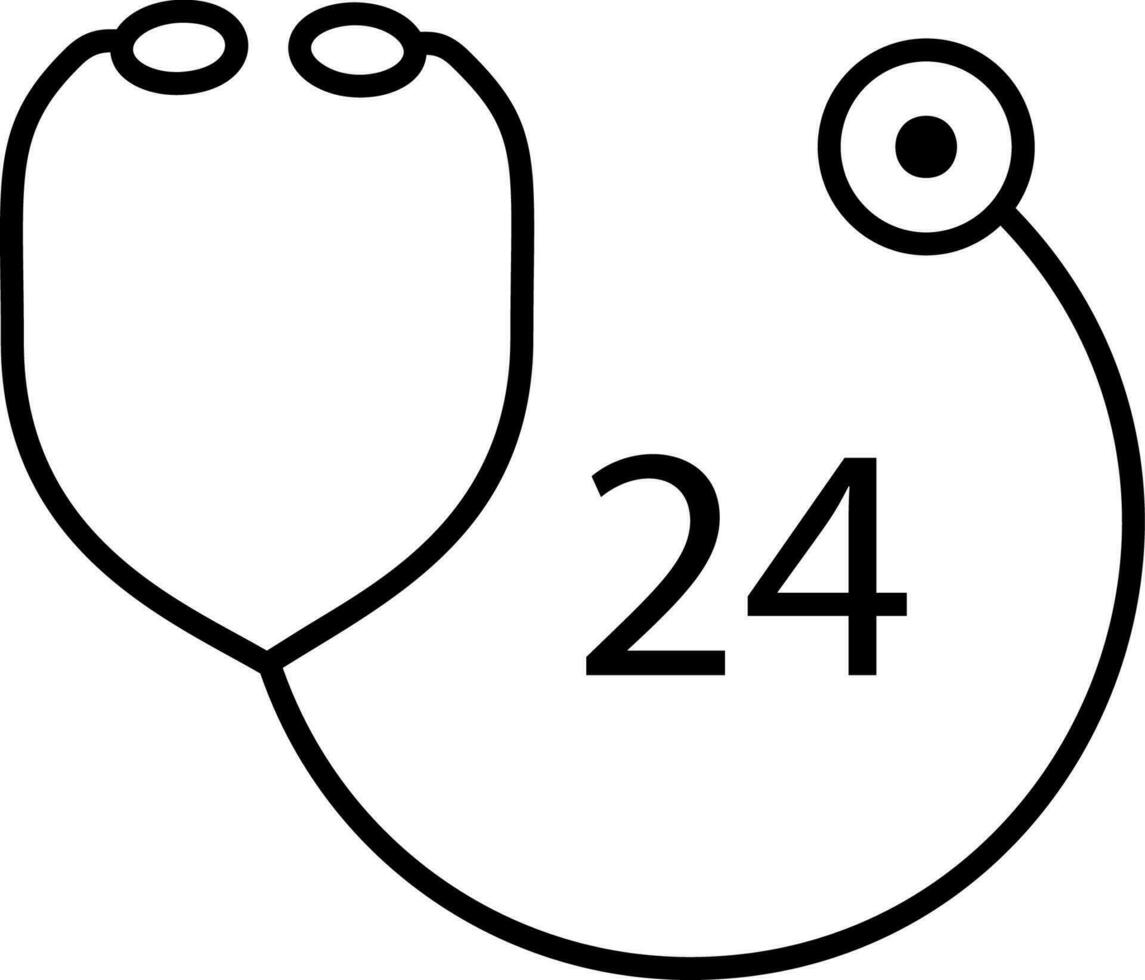 24 uren dokter icoon vector illustratie