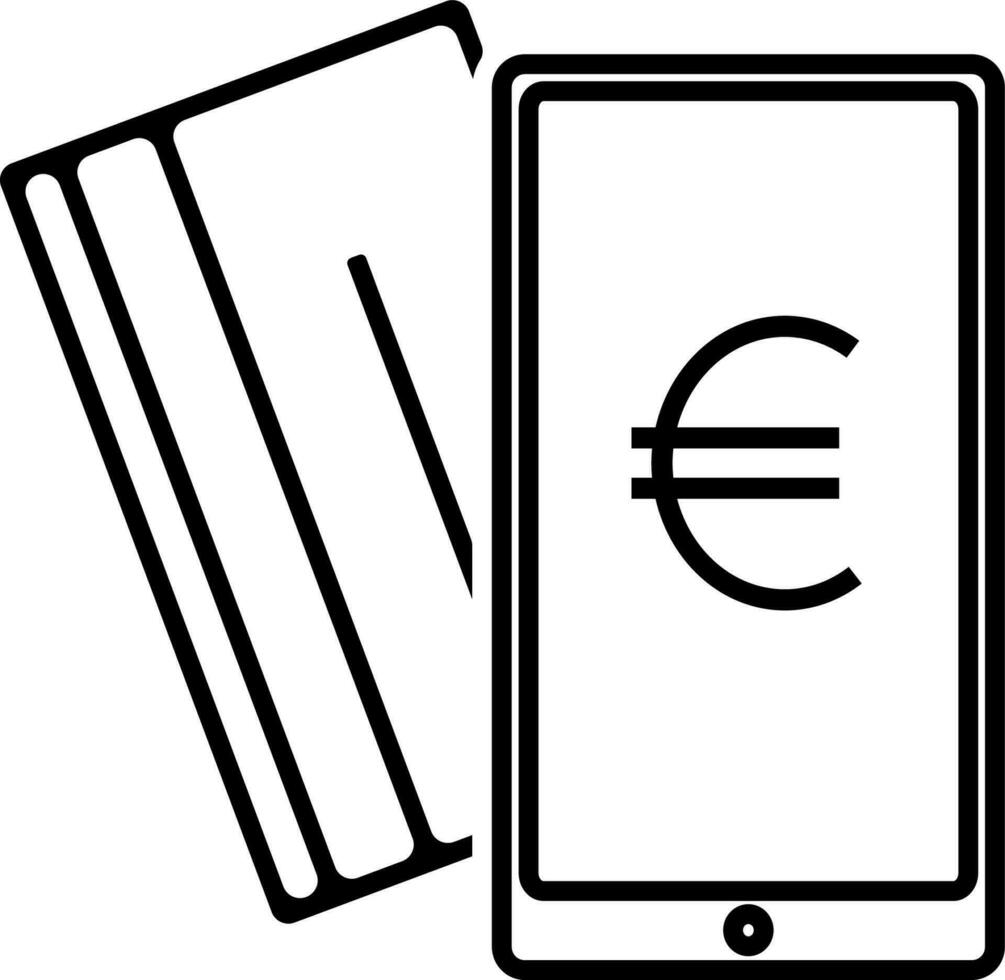 telefoon plastic euro kaart icoon vector illustratie