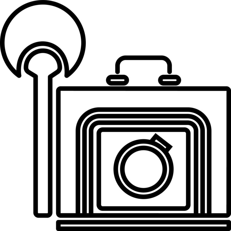 wijnoogst foto camera icoon vector illustratie