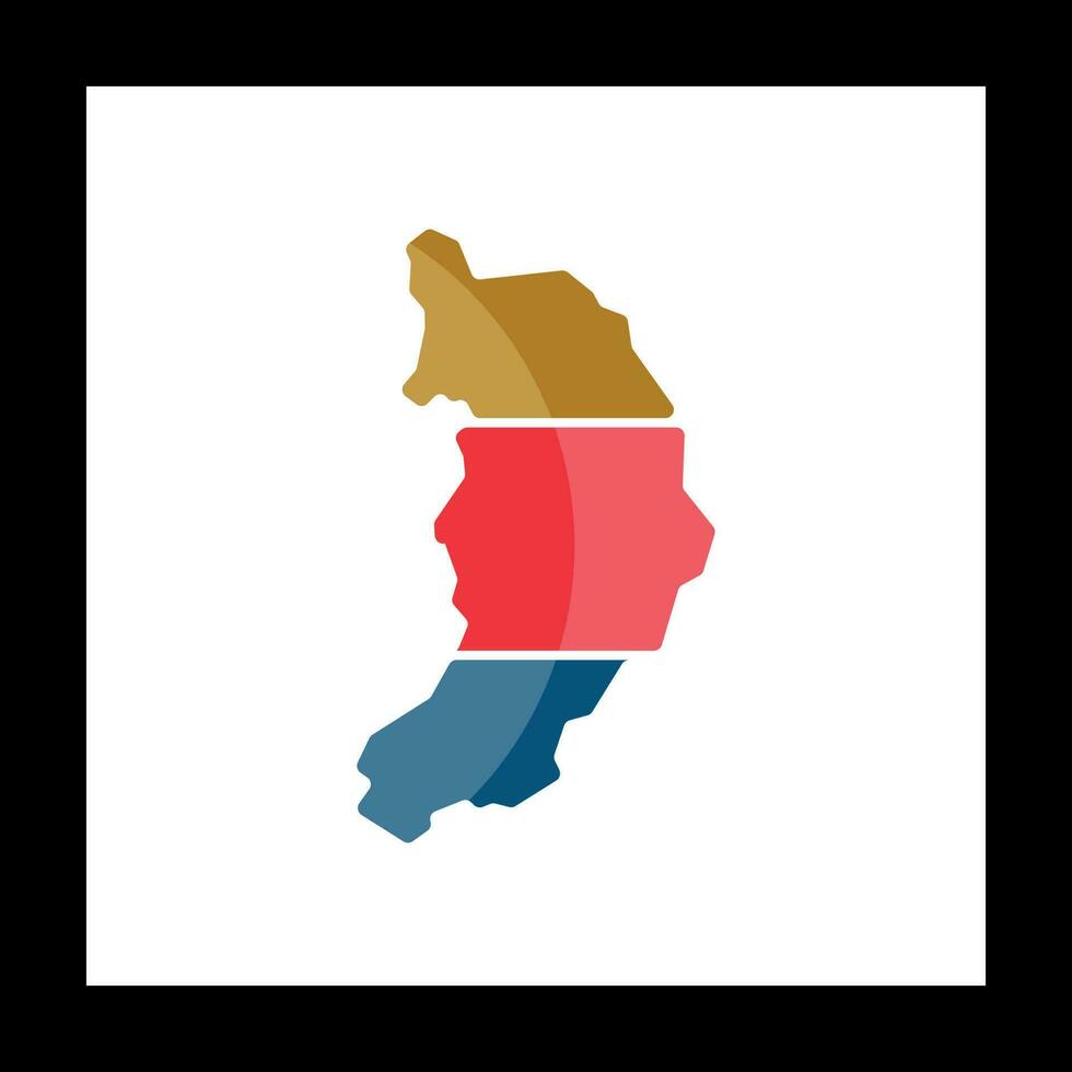 kaart van khakassia kleurrijk meetkundig ontwerp vector