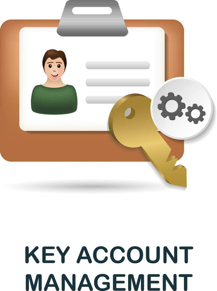 sleutel account beheer icoon. 3d illustratie van financiën beheer verzameling. creatief sleutel account beheer 3d icoon voor web ontwerp, Sjablonen, infographics en meer vector