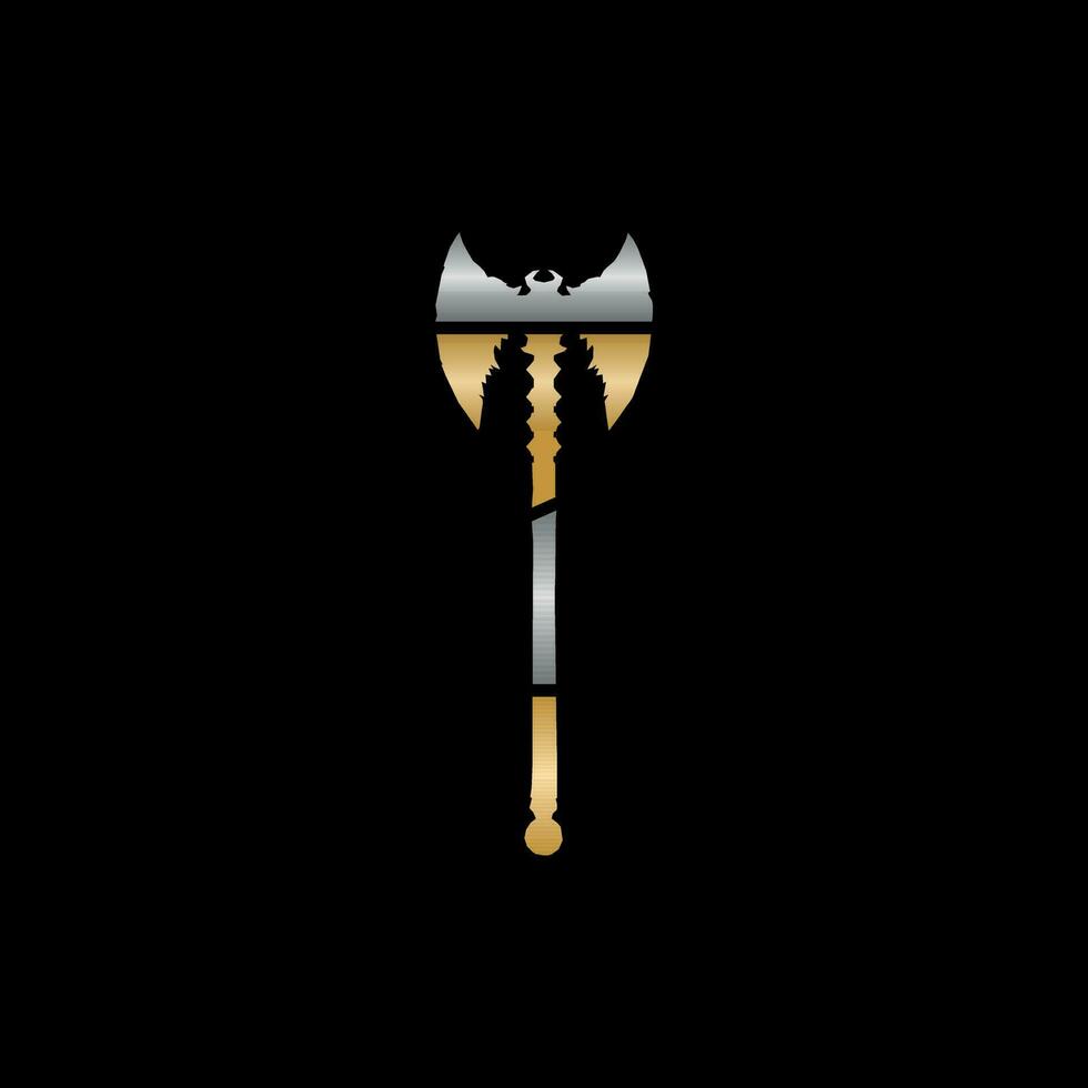 bijl ridder silhouet modern logo vector