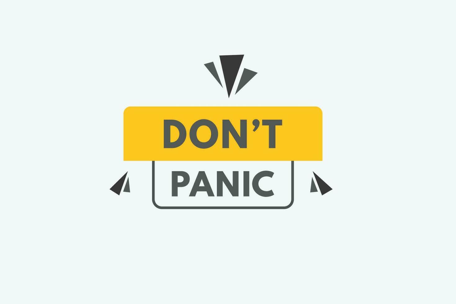 niet paniek tekst knop. niet paniek teken icoon etiket sticker web toetsen vector