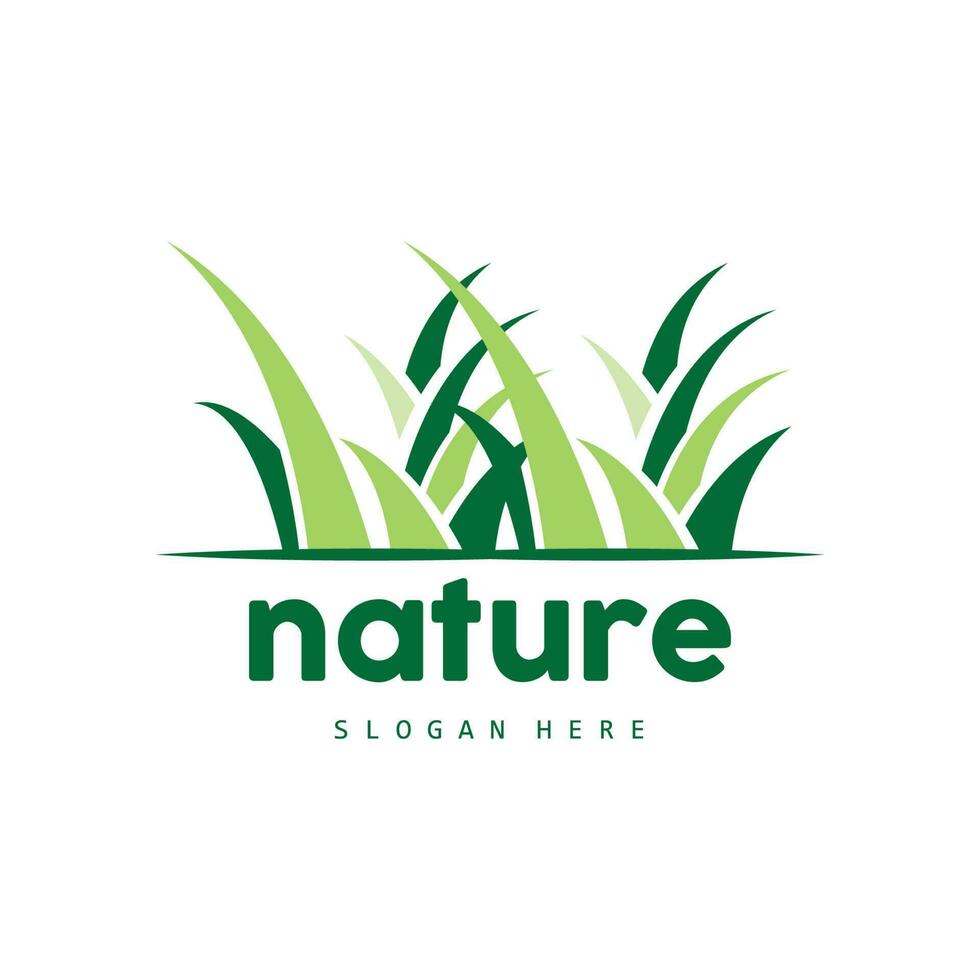 groen gras logo, natuur fabriek vector, landbouw blad gemakkelijk ontwerp, sjabloon icoon illustratie vector