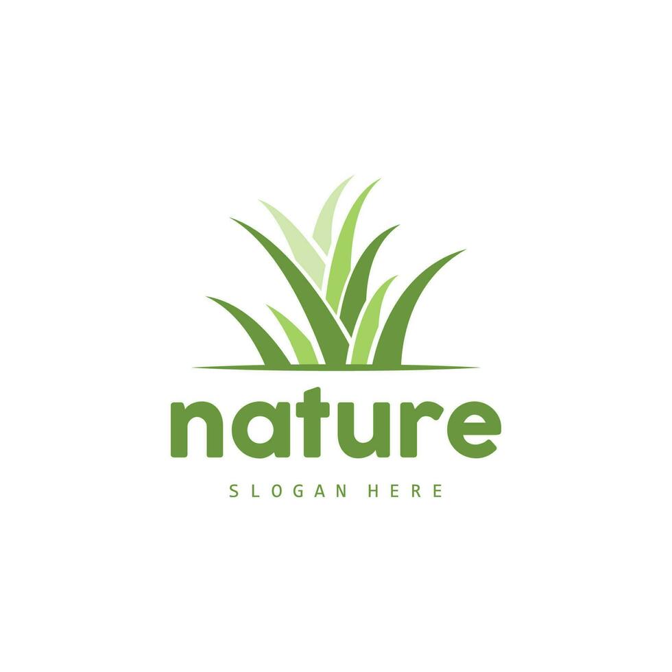 groen gras logo, natuur fabriek vector, landbouw blad gemakkelijk ontwerp, sjabloon icoon illustratie vector